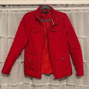 Tommy Hilfiger Women's Vibrant Red Puffer Jacket Size M